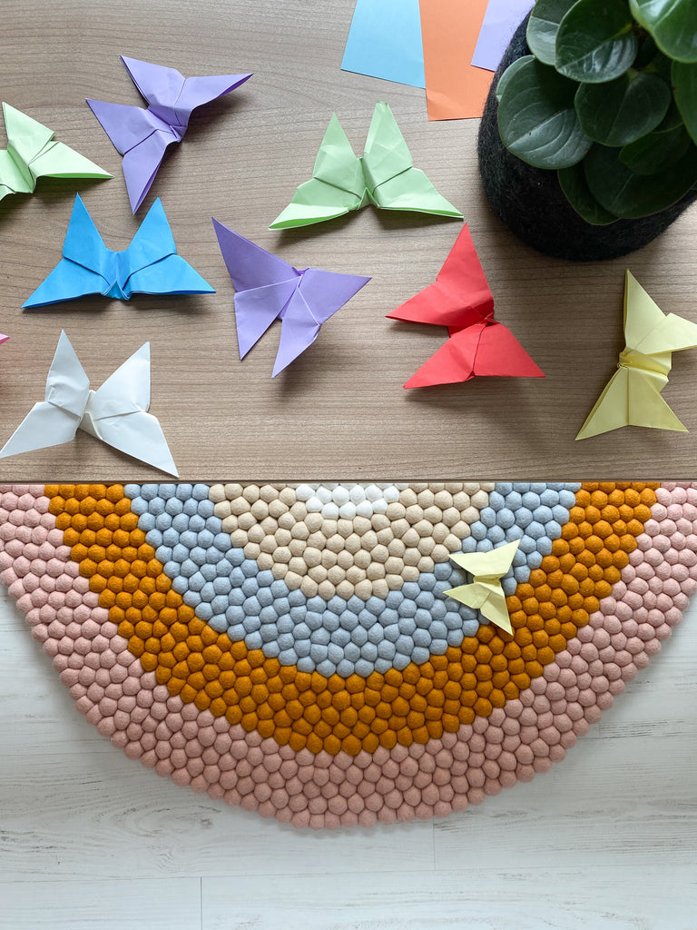 Rainbow Rug and Origami butterflies