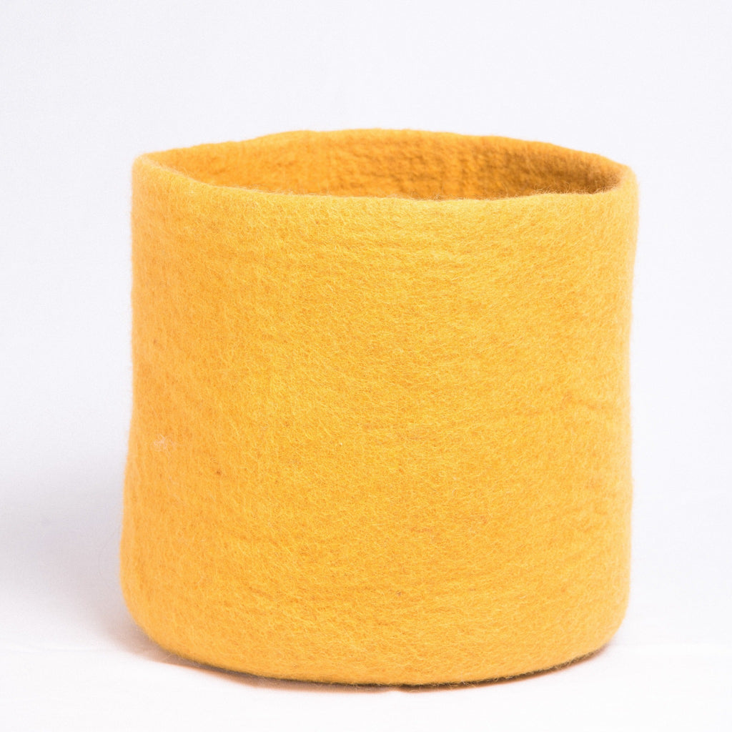 Felt Basket - Mustard - Umbrella Amarela