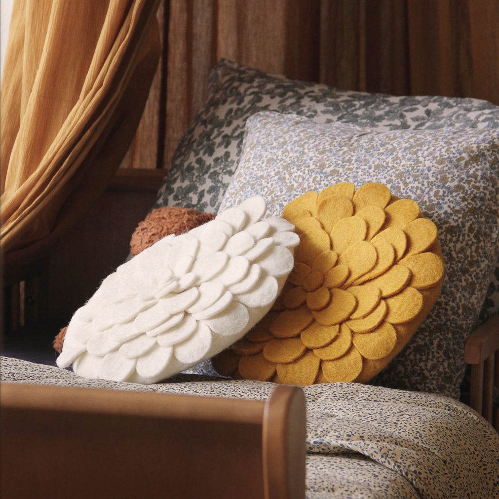 Flower Cushion - Mustard - Umbrella Amarela