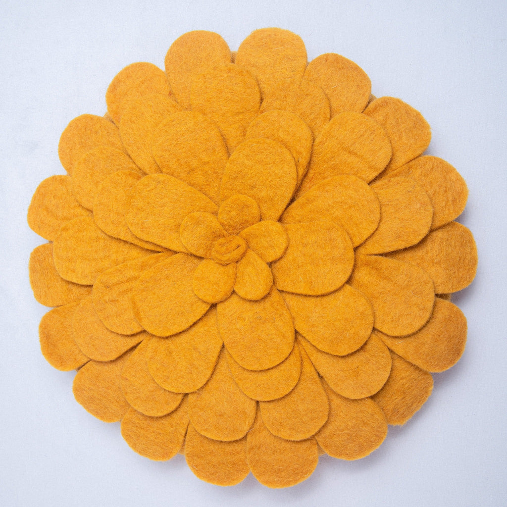 Flower Cushion - Mustard - Umbrella Amarela