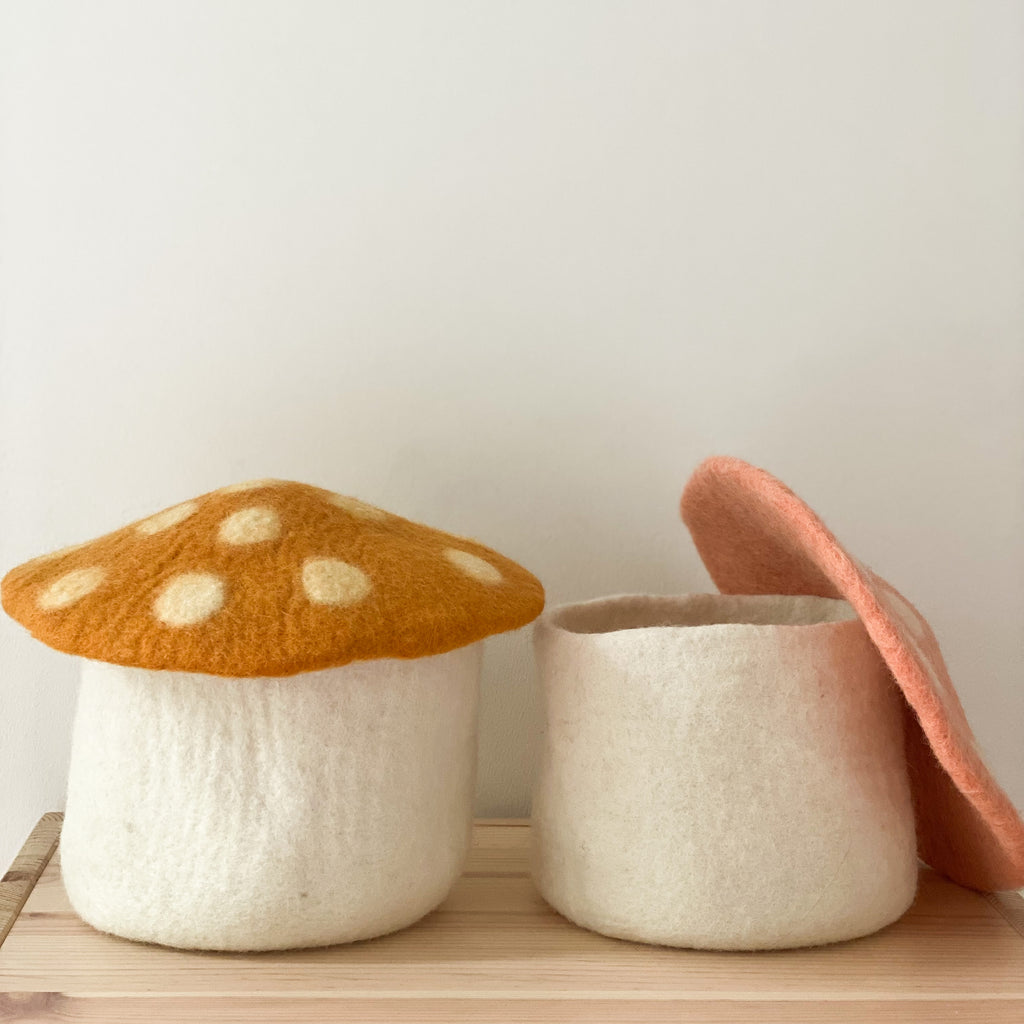 Mushroom basket - mustard/yellow