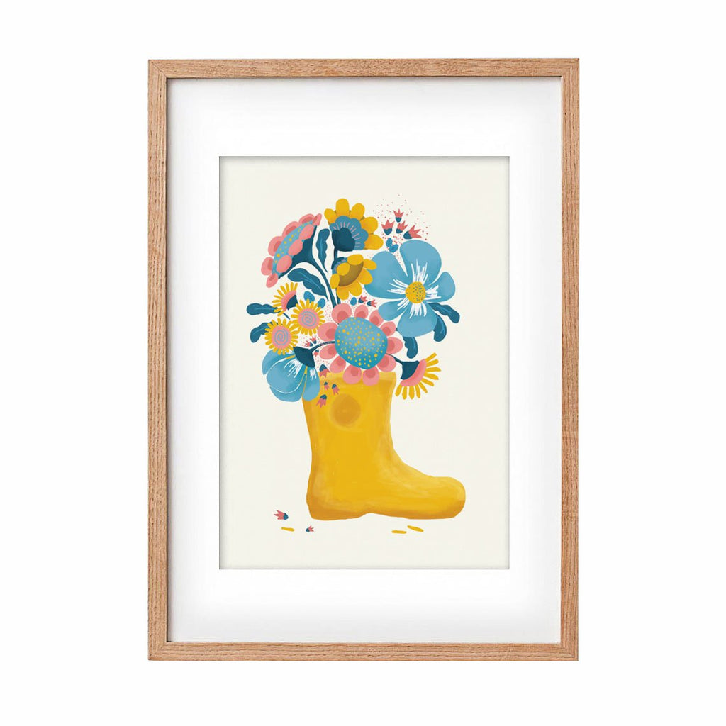 Print Rain boot with flowers - Umbrella Amarela
