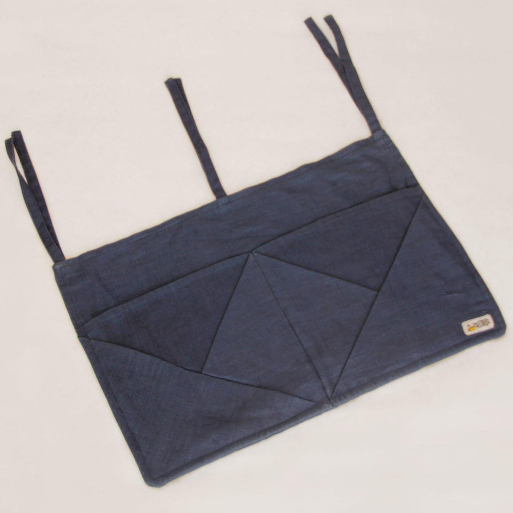 Hanging Linen Storage with Pockets - dark blue - Umbrella Amarela