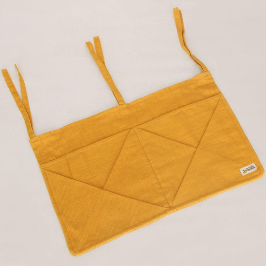 Hanging Linen Storage with Pockets - mustard - Umbrella Amarela
