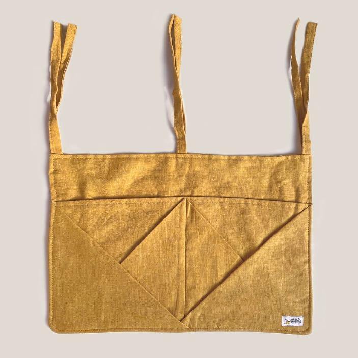 Hanging Linen Storage with Pockets • mustard - Umbrella Amarela
