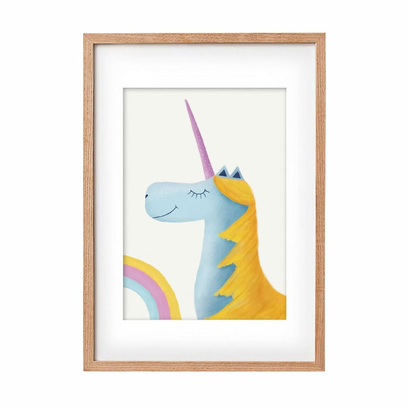 Print Unicorn and Rainbow - Umbrella Amarela